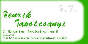 henrik tapolcsanyi business card