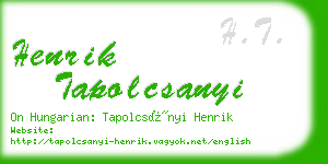 henrik tapolcsanyi business card